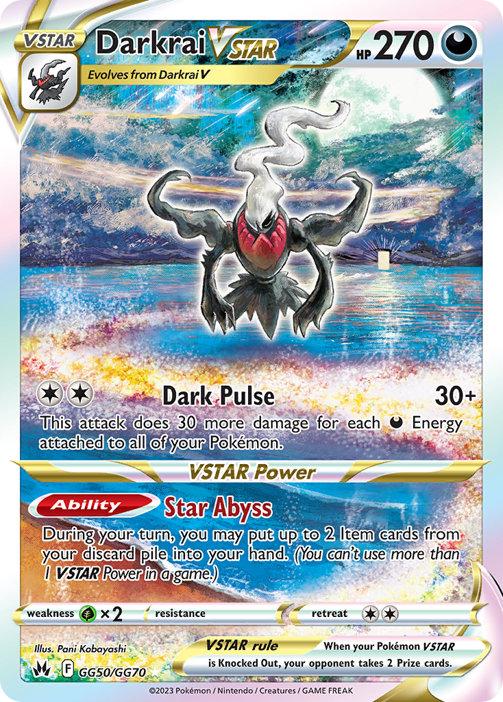 Darkrai VSTAR GG50 Crown Zenith: Galarian Gallery Ultra Rare