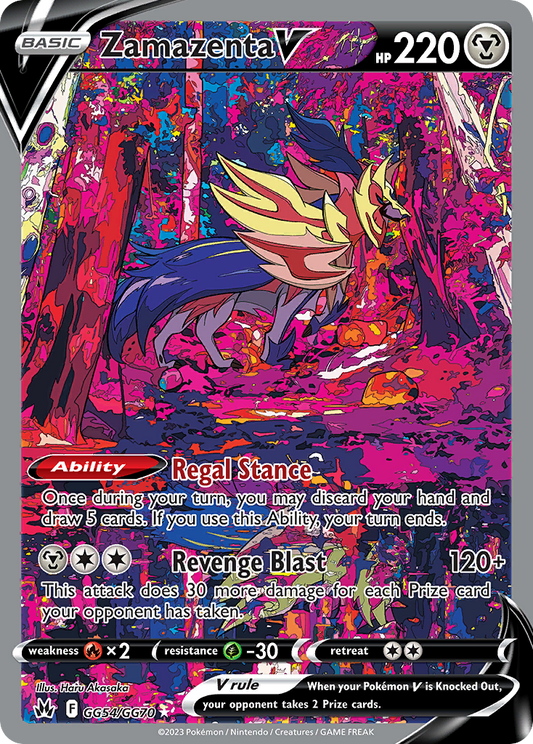 Zamazenta V GG54 Crown Zenith: Galarian Gallery Ultra Rare Near Mint