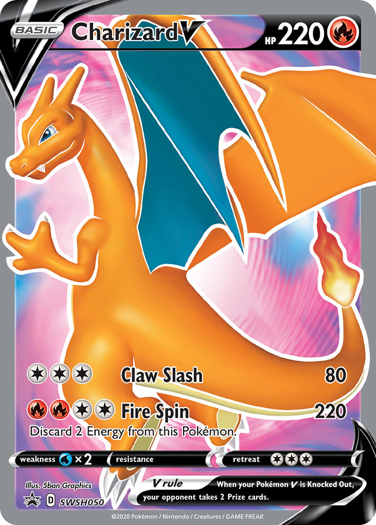Charizard V SWSH050 SWSH: Sword & Shield Promo Cards Promo Lightly Played