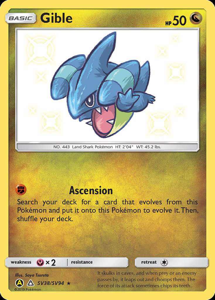 Gible SV38 Hidden Fates: Shiny Vault Shiny Rare